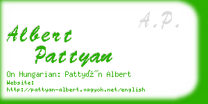 albert pattyan business card